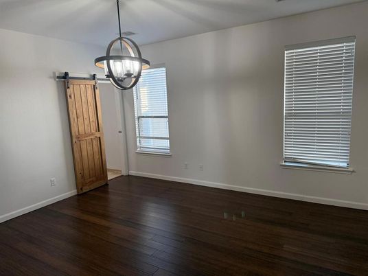 Empty room, Interior, Pendant Lights, Wood Texture Flooring