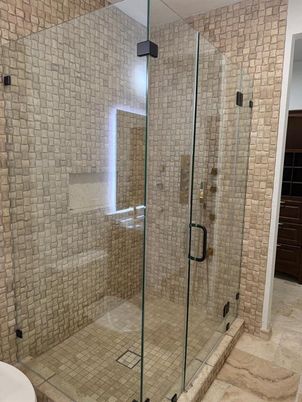 Bathroom, Glass Shower, Interior, Stone Walls
