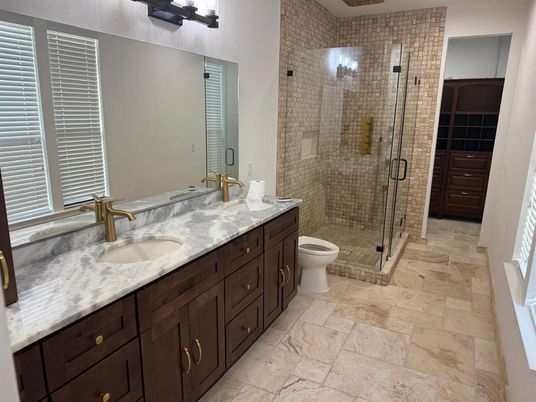Bathroom, Dual Sink Vanities, Glass Shower, Interior