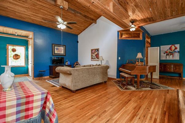 Interior, Living room, Piano, Wooden Ceilings, Wood Texture Flooring