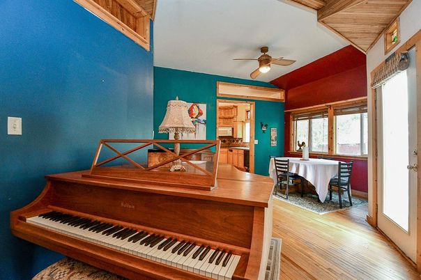 Dining room, Interior, Piano, Wood Texture Flooring