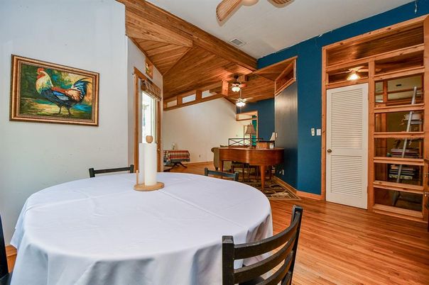 Dining room, Interior, Piano, Wooden Ceilings, Wood Texture Flooring