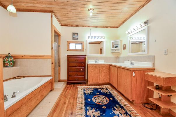 Bathroom, Interior, Wooden Ceilings, Wood Texture Flooring