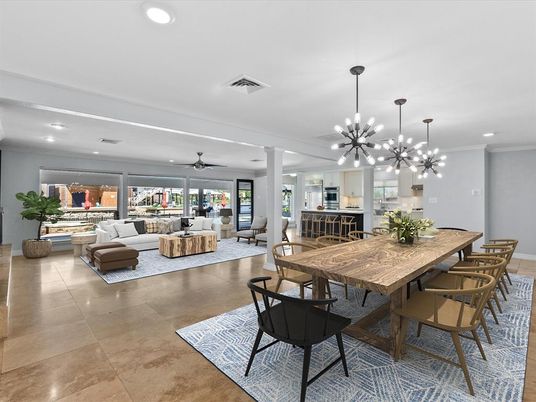 Dining room, Interior, Kitchen, Living room, Pendant Lights, Recessed Lighting