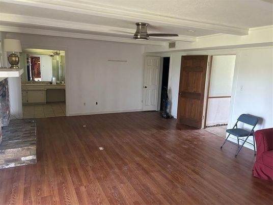 Empty room, Fireplace, Interior, Wood Texture Flooring