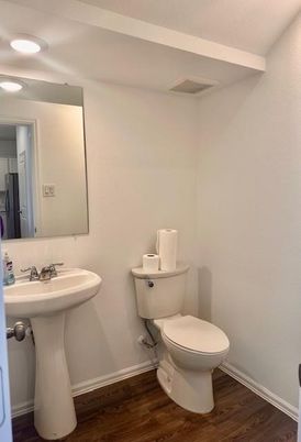Bathroom, Interior, Recessed Lighting, Wood Texture Flooring