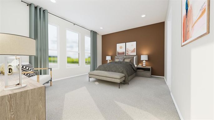 Bedroom, Interior, Recessed Lighting