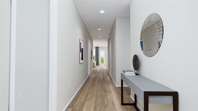 Interior, Recessed Lighting, Wood Texture Flooring
