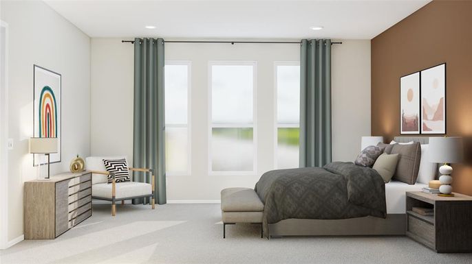 Bedroom, Interior, Recessed Lighting