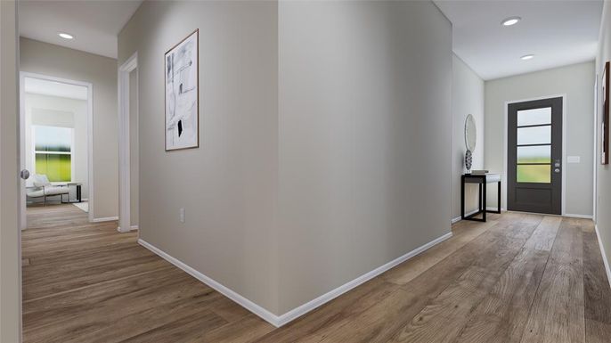 Interior, Recessed Lighting, Wood Texture Flooring