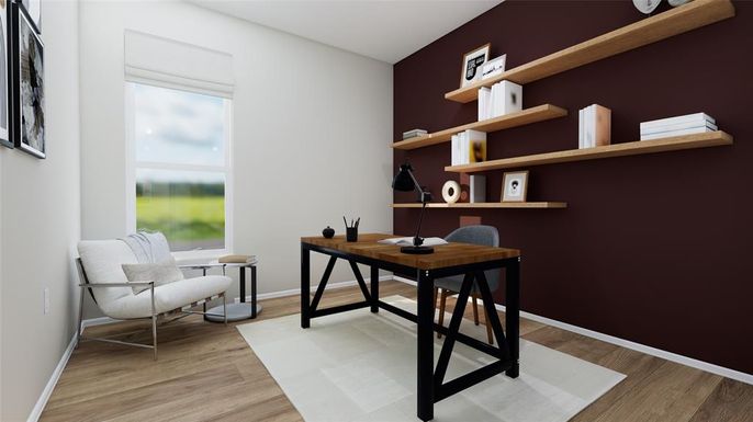 Home Office, Interior, Wood Texture Flooring