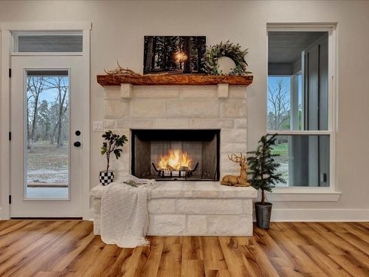 Fireplace, Interior, Wood Texture Flooring