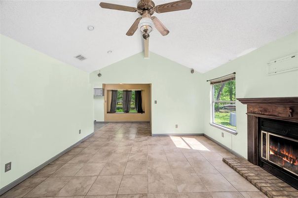 Empty room, Fireplace, Interior