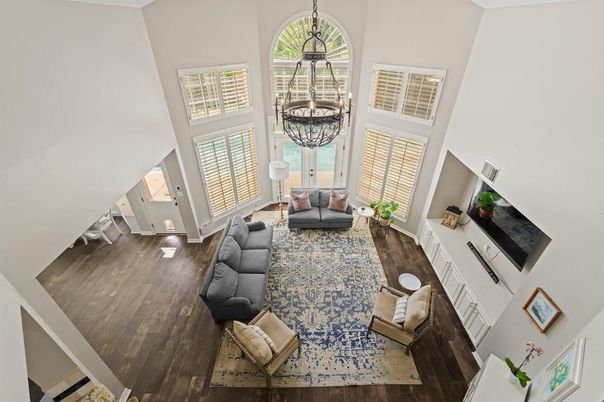 Chandelier, Interior, Living room, Wood Texture Flooring
