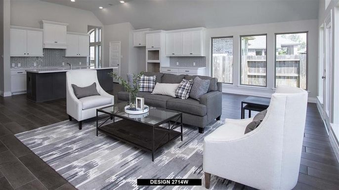 Interior, Kitchen, Living room, Recessed Lighting, Wood Texture Flooring