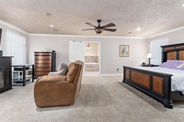 Bedroom, Fireplace, Interior, Recessed Lighting
