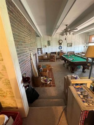 Billiard Table, Game Room, Interior, Living room, Stone Walls