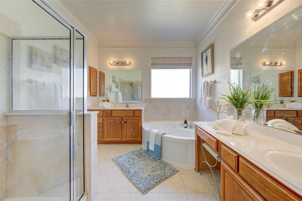 Bathroom, Dual Sink Vanities, Glass Shower, Interior