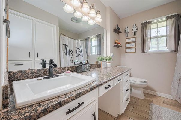 Bathroom, Dual Sink Vanities, Interior, Wood Texture Flooring