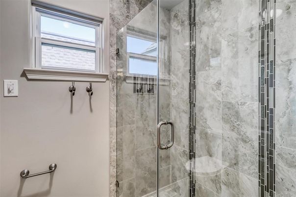 Bathroom, Glass Shower, Interior, Marble Walls