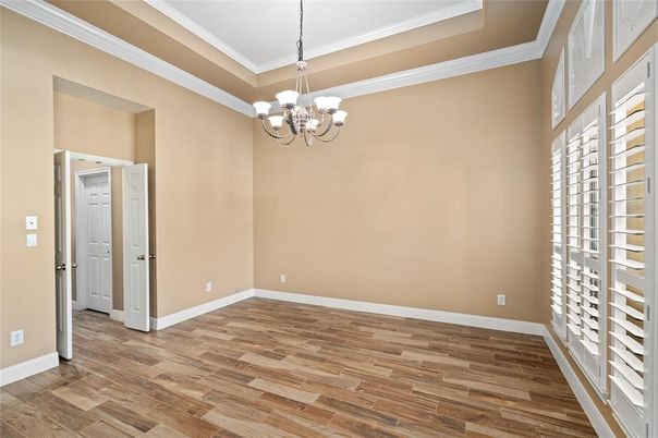 Chandelier, Empty room, Interior, Wood Texture Flooring