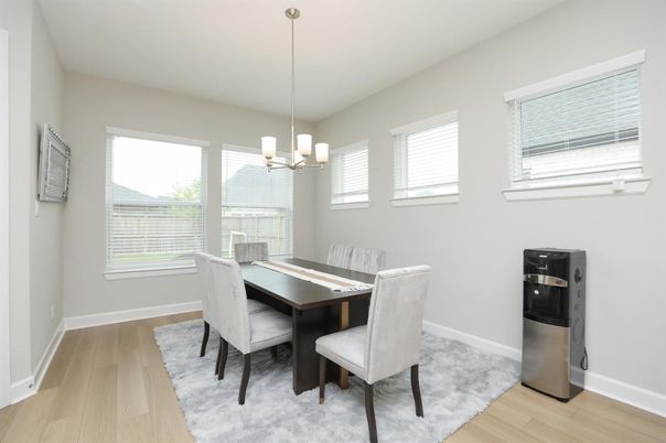 Chandelier, Dining room, Interior, Wood Texture Flooring