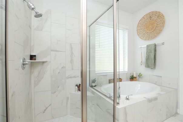 Bathroom, Glass Shower, Interior, Marble Walls