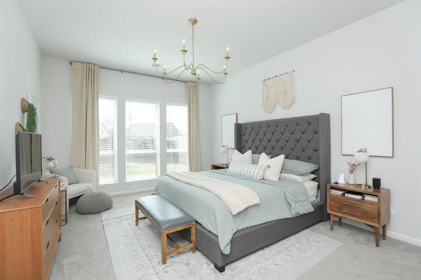 Bedroom, Chandelier, Interior
