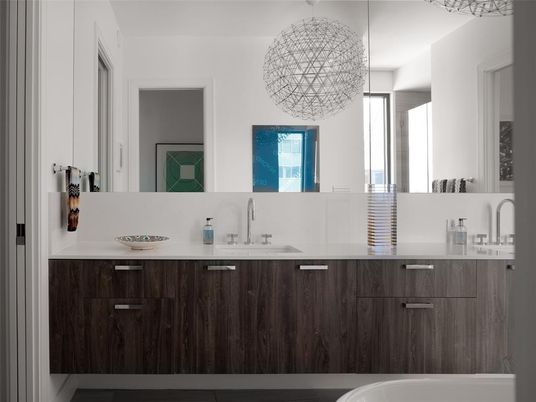 Bathroom, Dual Sink Vanities, Interior, Pendant Lights