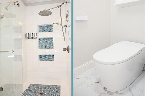 Bathroom, Glass Shower, Interior, Marble
