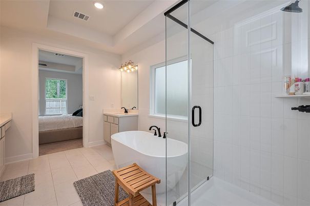 Bathroom, Bedroom, Free Standing Baths, Glass Shower, Interior, Recessed Lighting