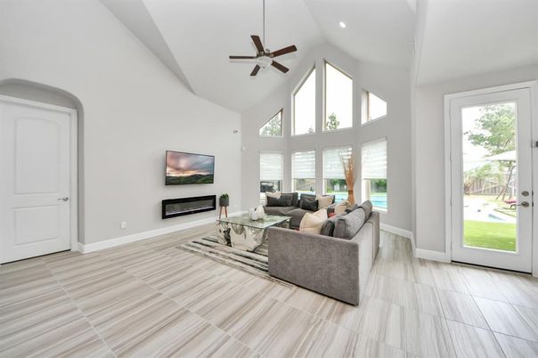 Fireplace, Interior, Living room, Recessed Lighting