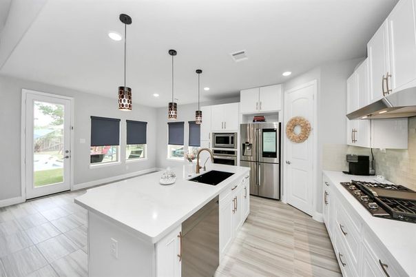 Interior, Kitchen, Pendant Lights, Recessed Lighting, Stainless Steel Appliances