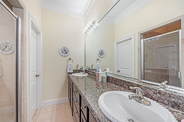 Bathroom, Dual Sink Vanities, Glass Shower, Interior