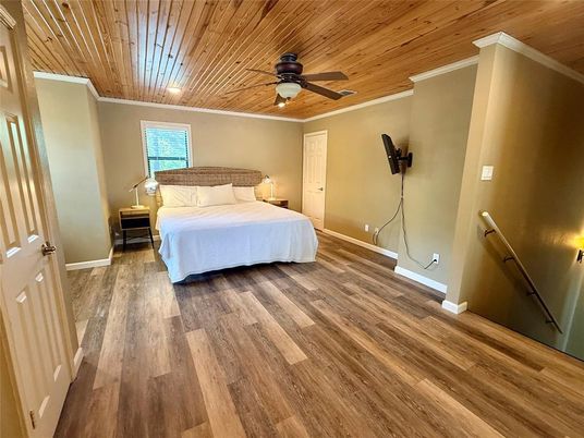 Bedroom, Interior, Wooden Ceilings, Wood Texture Flooring