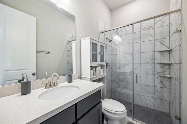 Bathroom, Glass Shower, Interior, Marble Walls