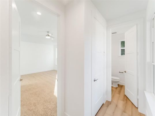 Bathroom, Interior, Recessed Lighting, Wood Texture Flooring