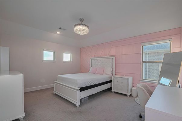 Bedroom, Chandelier, Interior, Recessed Lighting