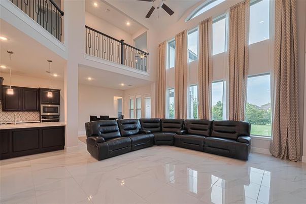 Interior, Kitchen, Living room, Marble, Pendant Lights, Recessed Lighting
