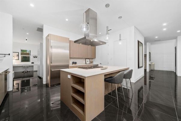 Interior, Kitchen, Pendant Lights, Recessed Lighting, Stainless Steel Appliances