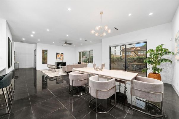 Dining room, Interior, Living room, Pendant Lights, Recessed Lighting