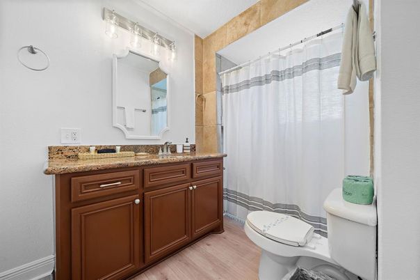 Bathroom, Dual Sink Vanities, Interior, Wood Texture Flooring