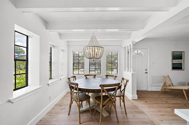 Chandelier, Dining room, Interior, Pendant Lights, Wood Texture Flooring