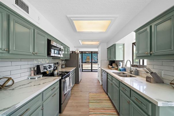 Interior, Kitchen, Wood Texture Flooring