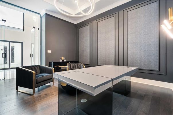 Game Room, Interior, Pendant Lights, Recessed Lighting, Wood Texture Flooring