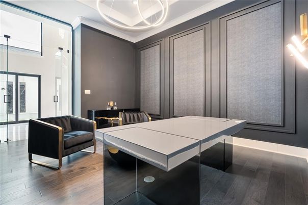 Game Room, Interior, Pendant Lights, Recessed Lighting, Wood Texture Flooring
