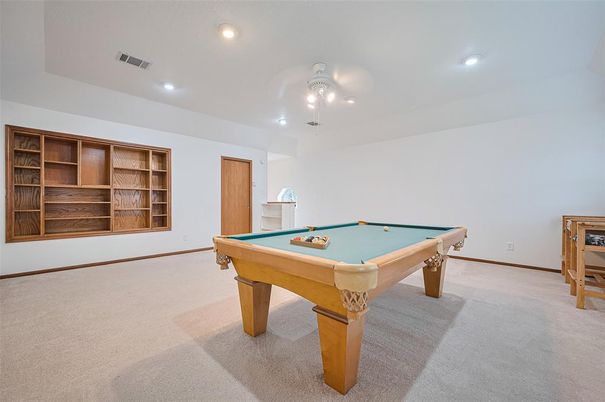 Billiard Table, Game Room, Interior, Recessed Lighting