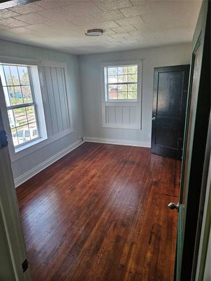 Empty room, Fireplace, Interior, Recessed Lighting, Wood Texture Flooring