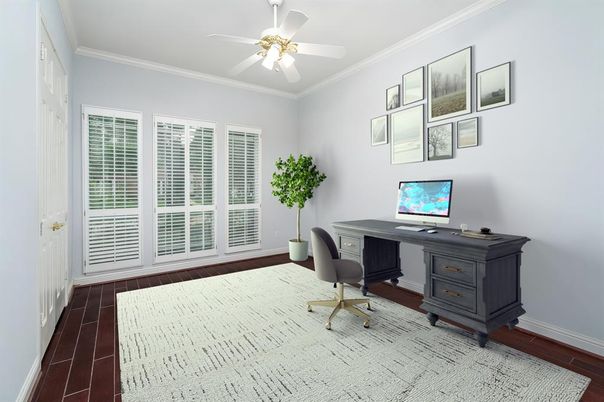 Home Office, Interior, Wood Texture Flooring
