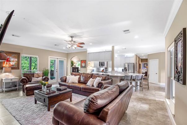 Dining room, Interior, Kitchen, Living room, Recessed Lighting, Stainless Steel Appliances